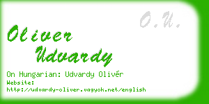oliver udvardy business card