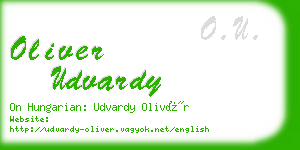 oliver udvardy business card
